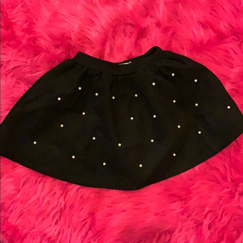 Black skater skirt with pearls